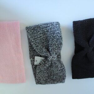Time And Tru Lot Of 3 Headbands Black Gray Pink One-Size